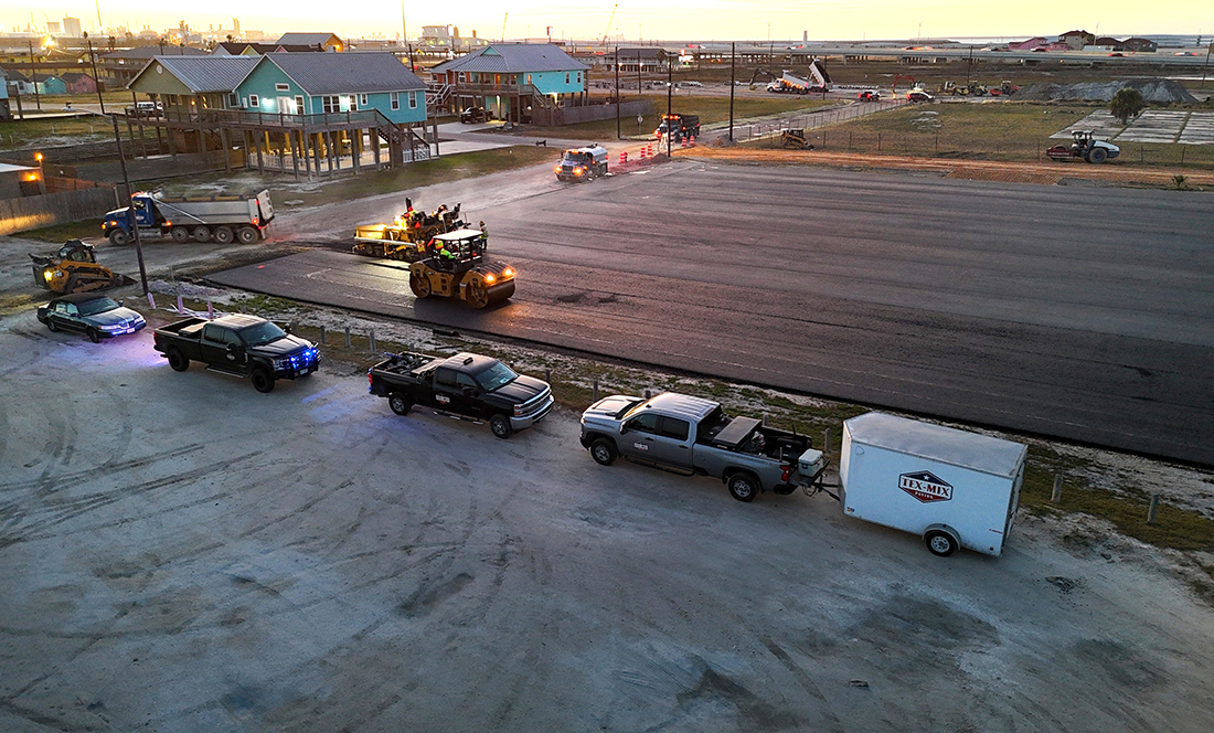 paving work early in the morning
